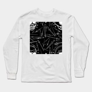 Skulls and Daggers - white and black Long Sleeve T-Shirt